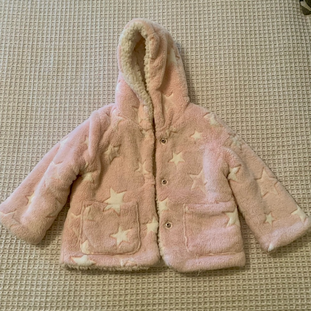 3T reversible faux fur coat